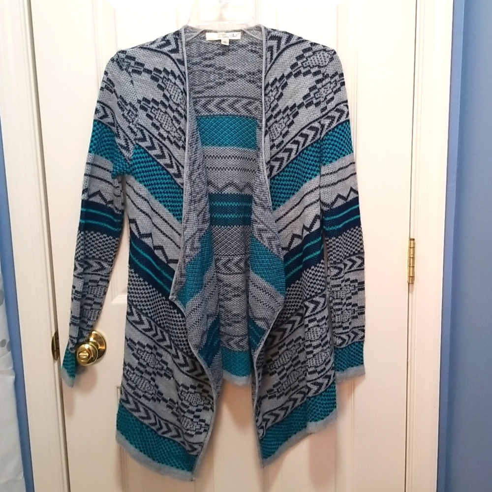 Grey and Teal Cardigan